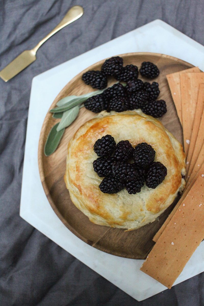 blackberry sage chestnut baked brie